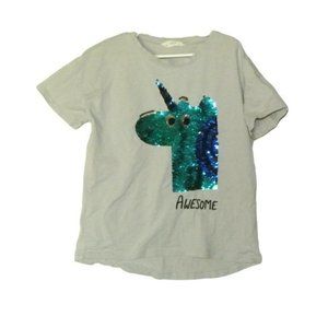 Mango Kids Unicorn‎ Sequin Flip Awesome T-Shirt